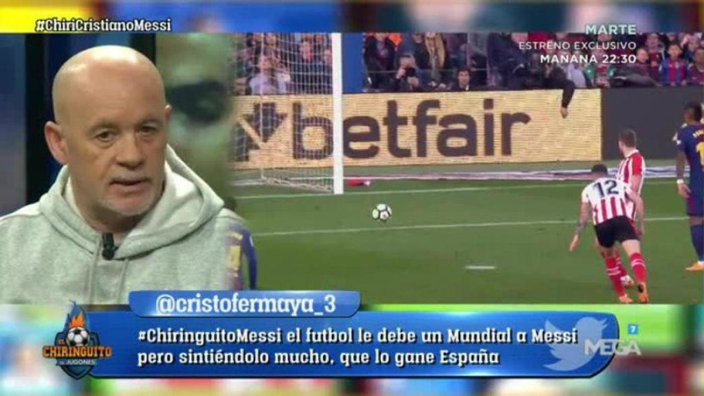 Alfredo Duro debate en El Chiringuito. Foto: Twitter (@elchiringuitotv)