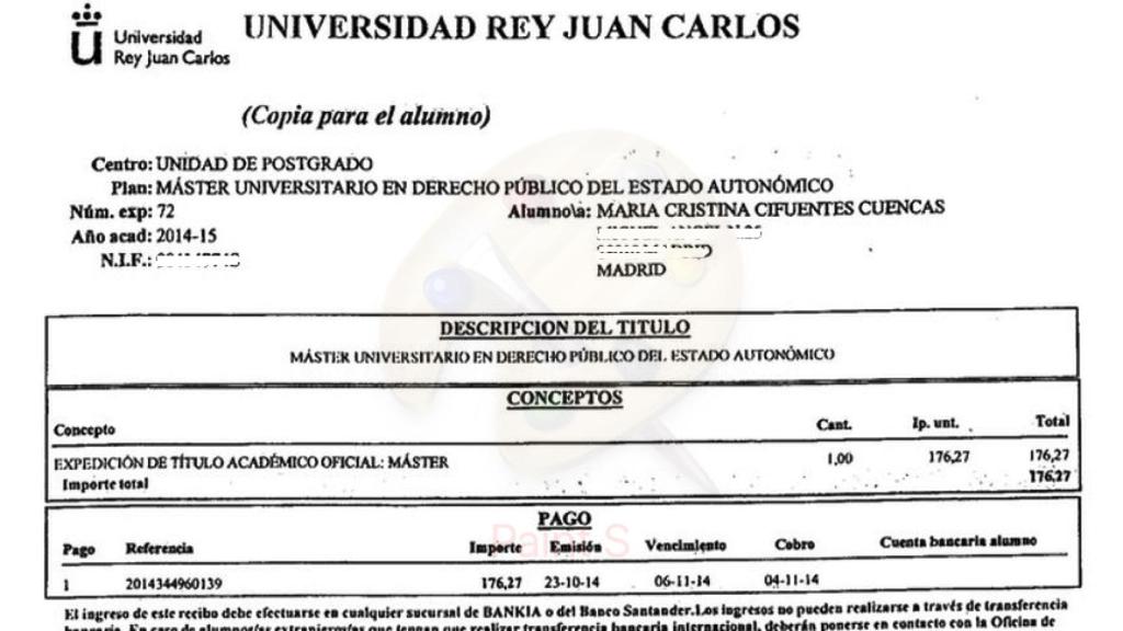 Documentos aportados por Cristina Cifuentes.