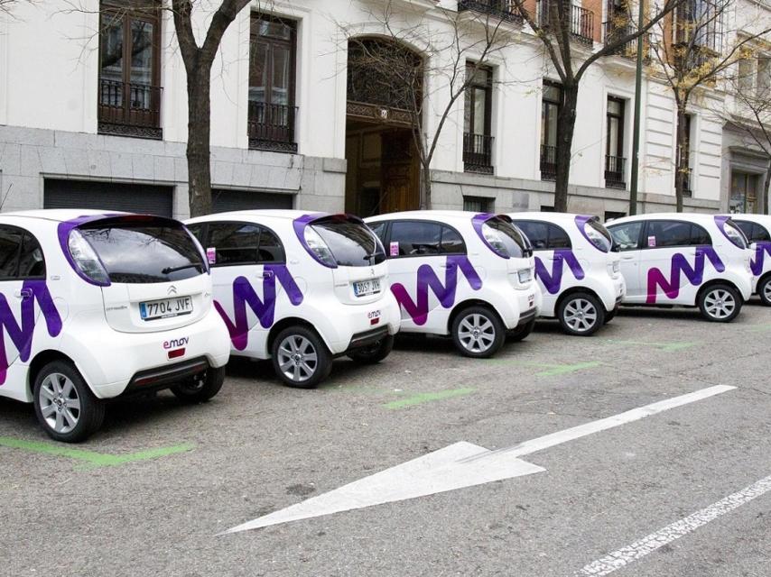 Vehículos de Emov en las calles de Madrid.