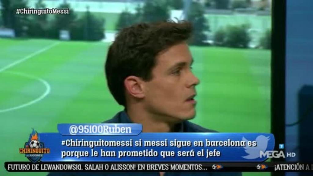 Edu Aguirre en el Chiringuito de Jugones. Foto: Twitter (@elchiringuitotv)