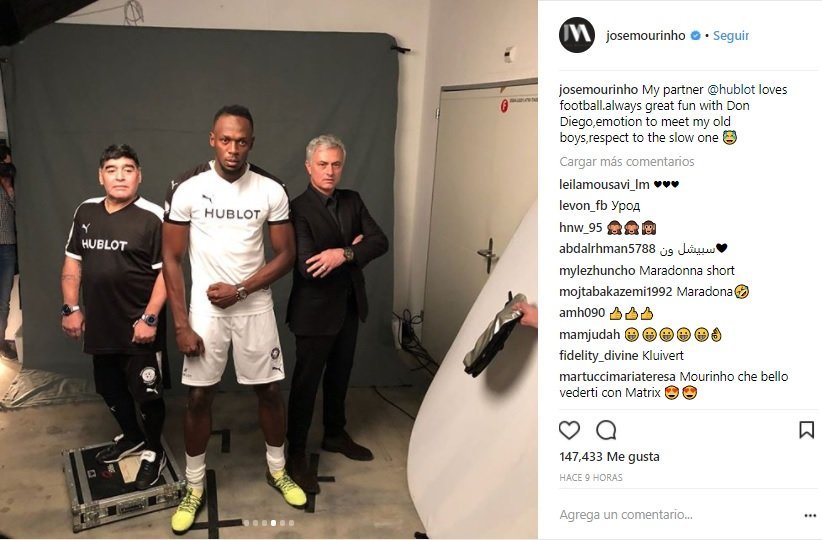 Maradona, Bolt y Mourinho