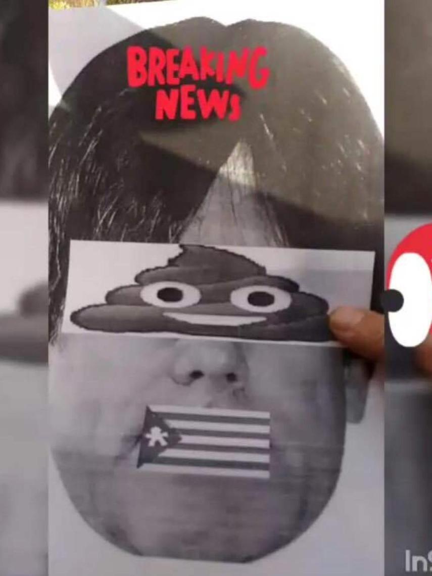 Montaje fotográfico de la D.U.E. con la cara de Puigdemont