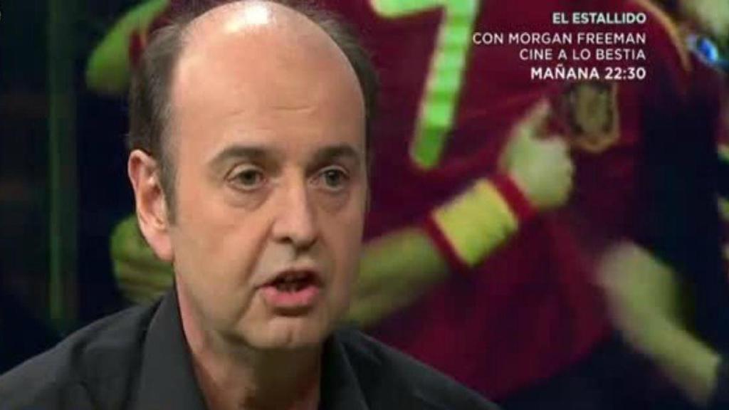 Juanma Rodríguez, en El Chiringuito. Foto: Twitter (@elchiringuitotv)