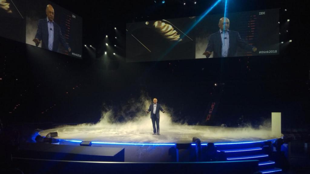 El director de IBM Research, Arvind Krishna, durante su presentación en Think 2018.