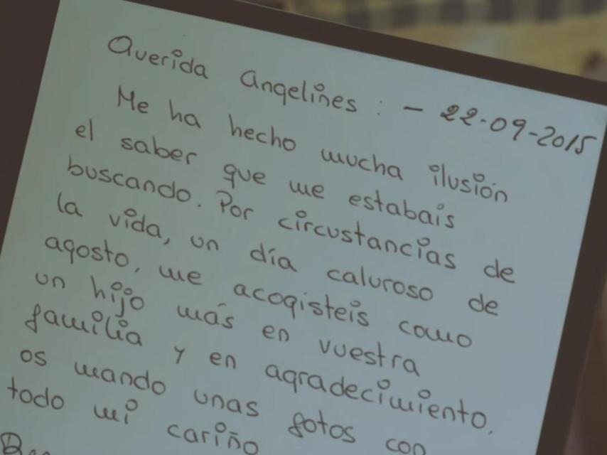 Carta que Miguel escribió a Ángeles.