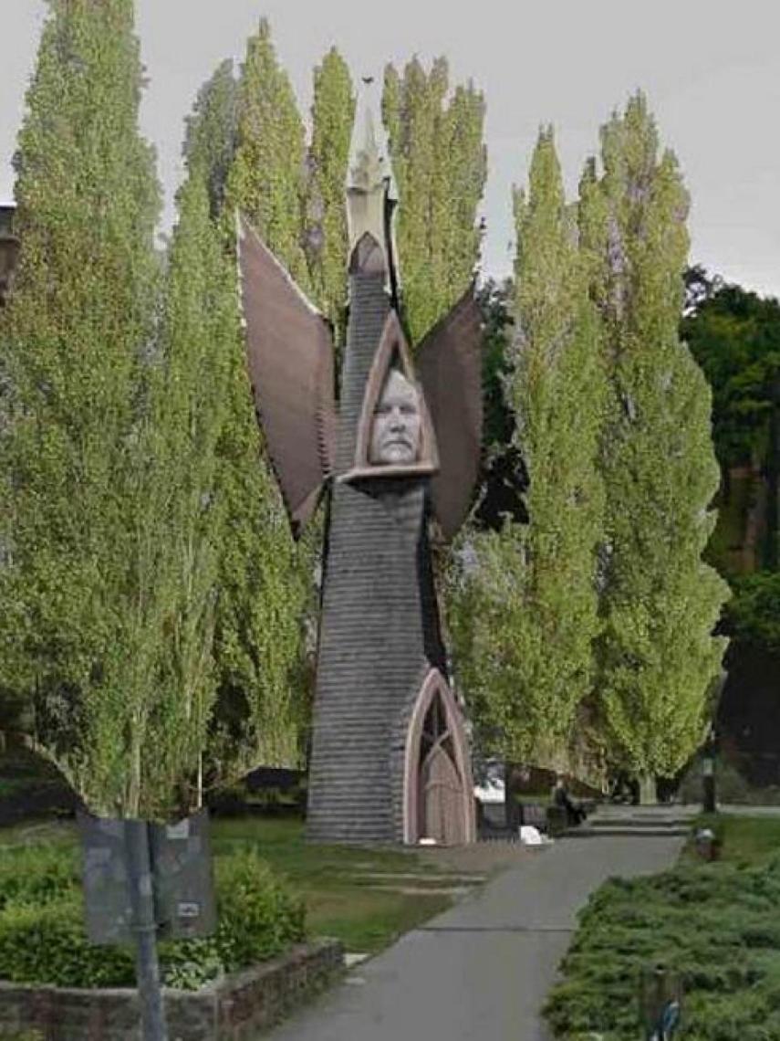 Boceto del monumento que se instalará junto al Puente de las Cadenas de Budapest.