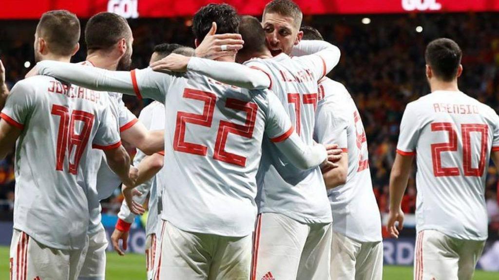 Los jugadores de la Selección celebran un gol ante Argentina. Foto: Facebook (@SeFutbol)
