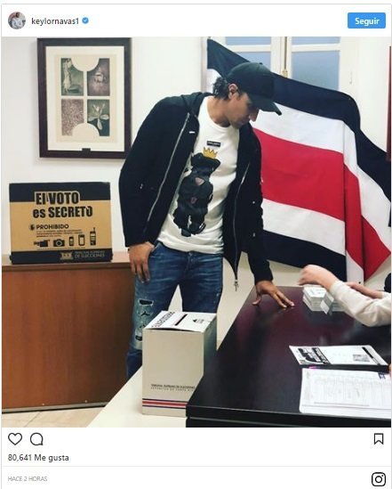 Así anima Keylor Navas a toda Costa Rica a votar en las elecciones