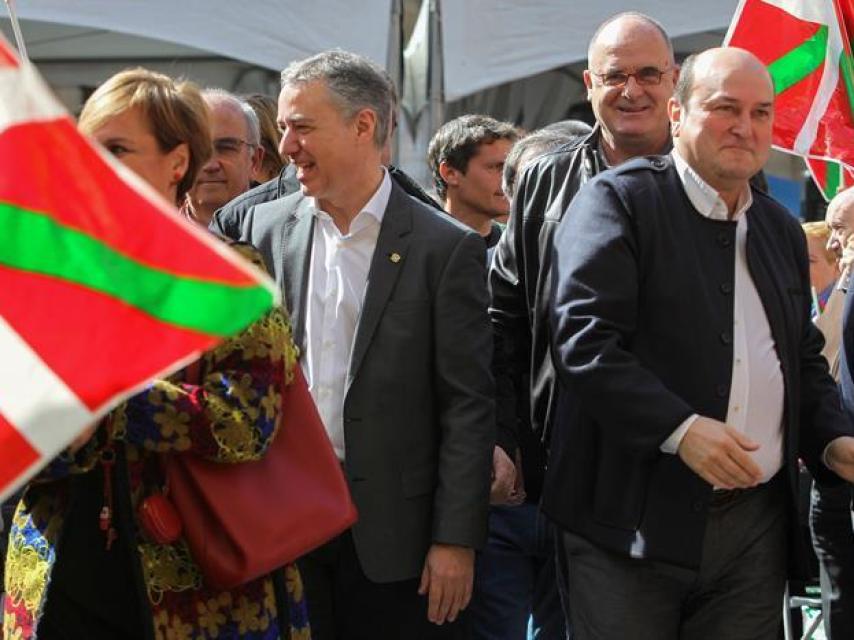 Los líderes del PNV este domingo.