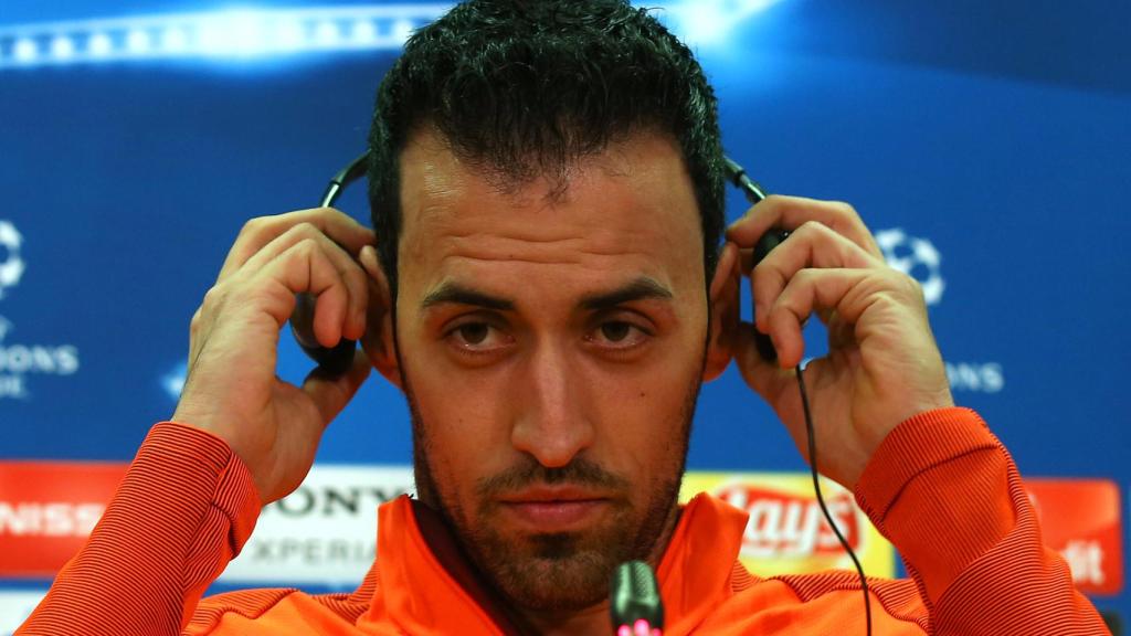 Busquets, en una rueda de prensa.