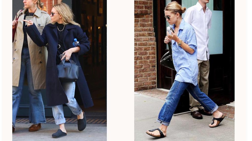 Ashley Olsen, con sus Birkenstock de invierno y de verano.