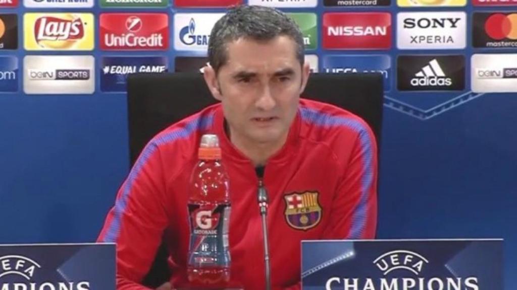 Valverde en rueda de prensa. Foto: Twitter (@ElChiringuitotv).