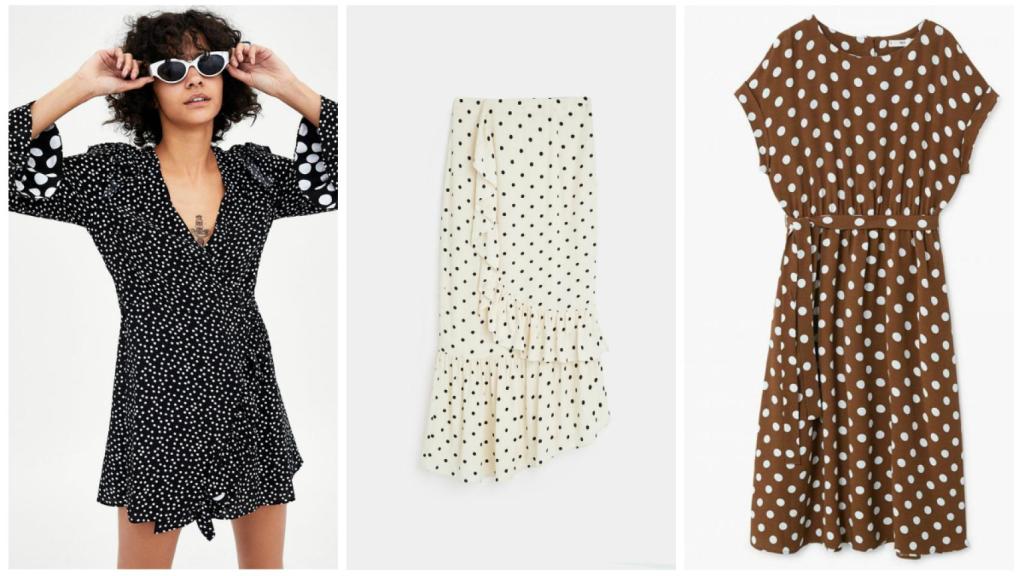 Distintas prendas de lunares.