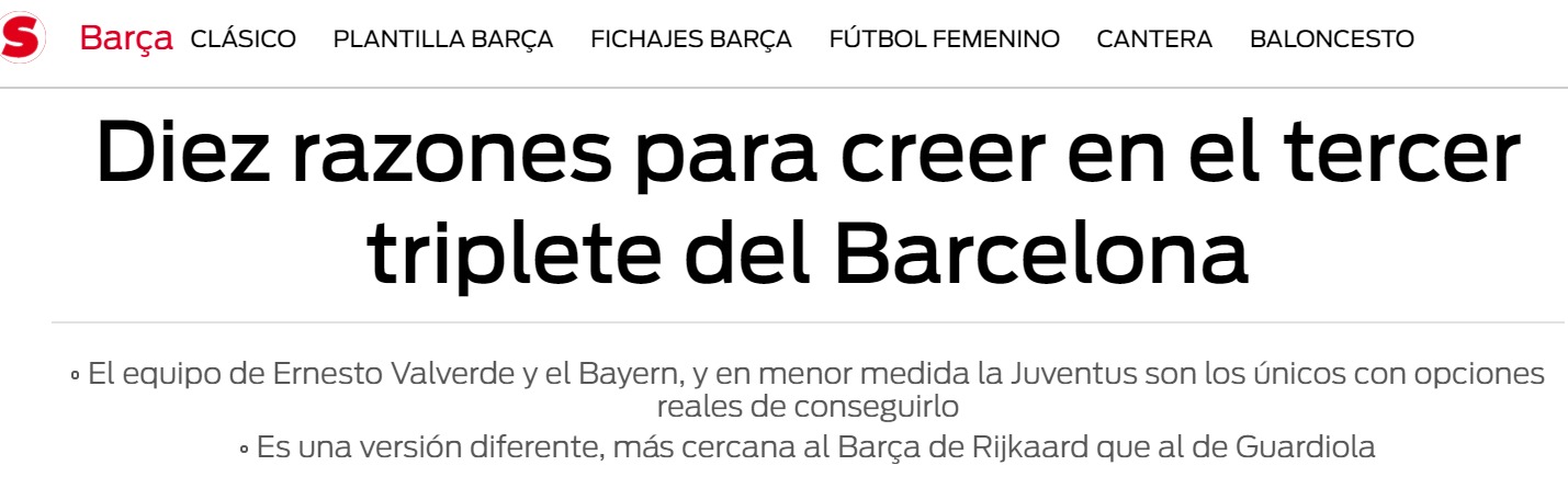 En Barcelona se crecen y hablan de triplete