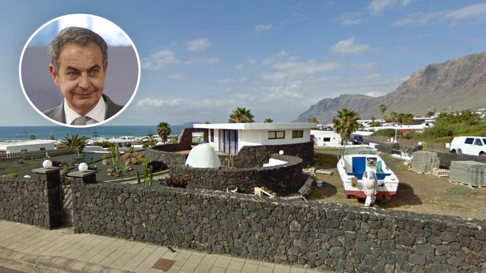 La casa de Zapatero en Lanzarote en un montaje.