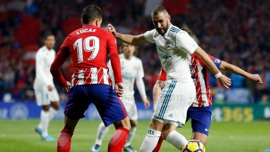 Benzema y Lucas en el derbi