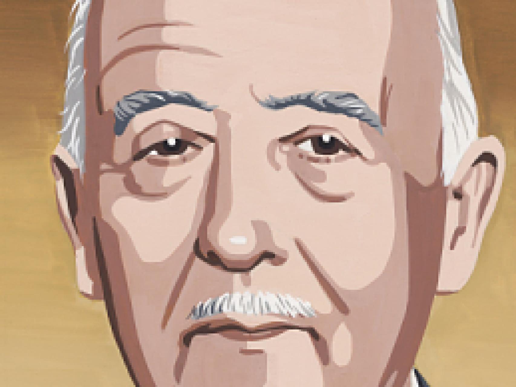 Franco en un retrato del artista Harvey Simpson, en 1972, para TIME.