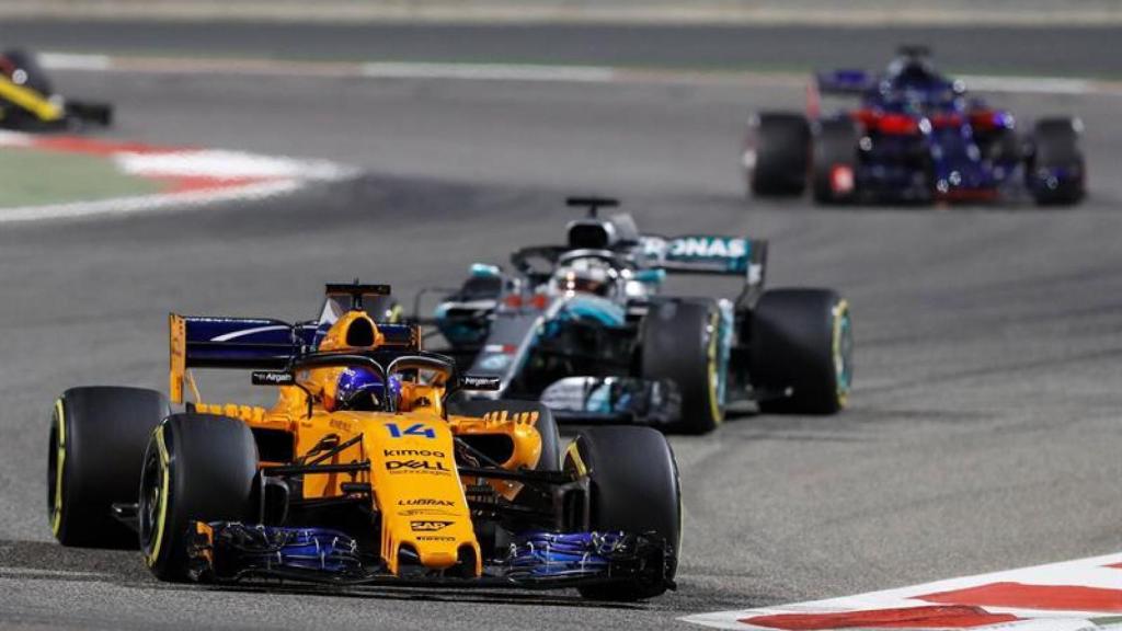 Fernando Alonso, durante el Gran Premio de Bahréin.