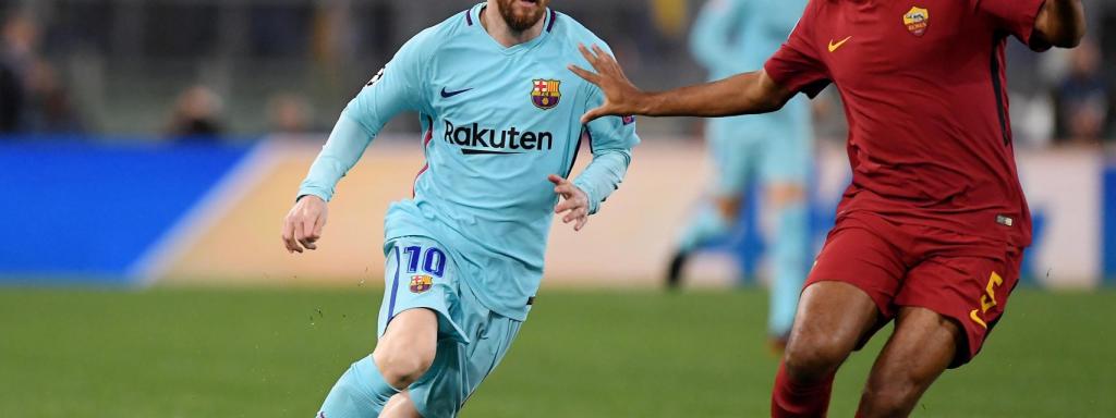 Leo Mesis durante el partido Roma - Barcelona.