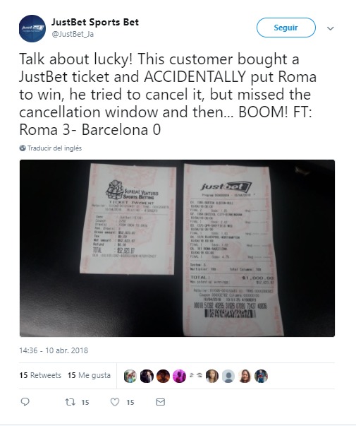 Un fan del Barça apuesta, por error, a favor de la Roma y gana más de 42.000 euros