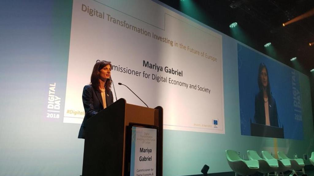Mariya Gabriel, comisaria de Economía y Sociedad Digital, durante su intervención en el Día Digital 2018.