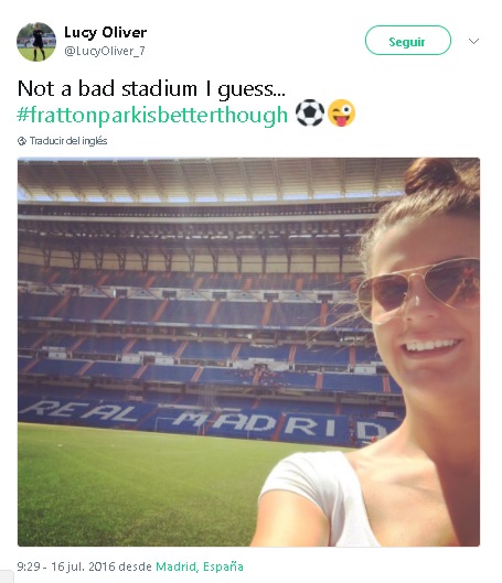 Lucy Oliver en el Santiago Bernabéu