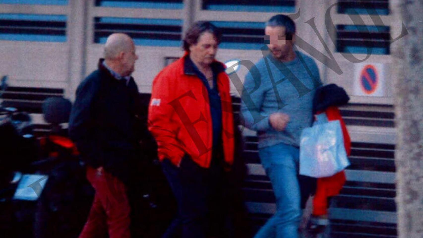 Sito Miñanco (en el centro) junto a su lugaerteniente y a otro de los investigados tras una comida en Madrid monitorizada por la Policía.