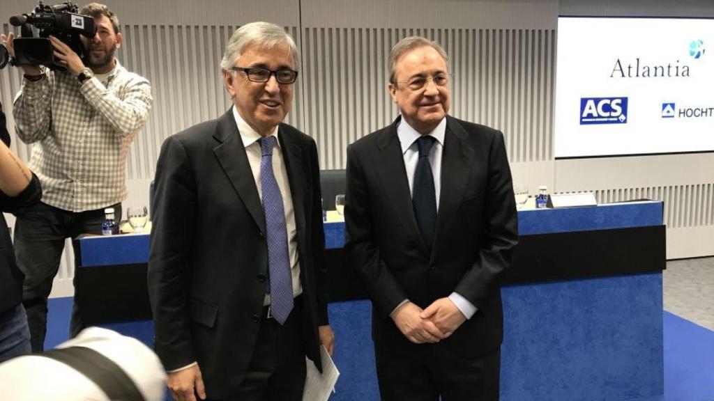 Florentino Pérez, presidente de ACS y Giovanni Castelluci, CEO de Atlantia.