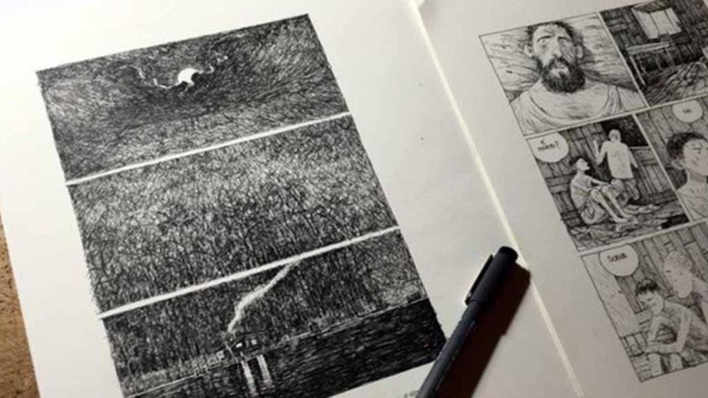 Gipi durante el proceso de creación de su último libro.