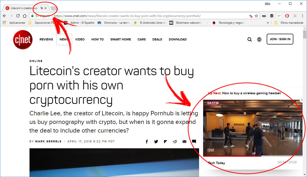 cnet web con sonido predeterminado bloqueo de sonidos en google chrome 66