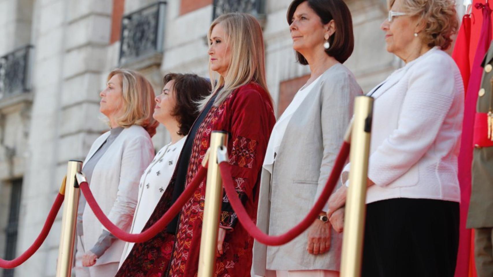 Cristina Cifuentes presidiendo el acto del 2 de mayo en 2017.