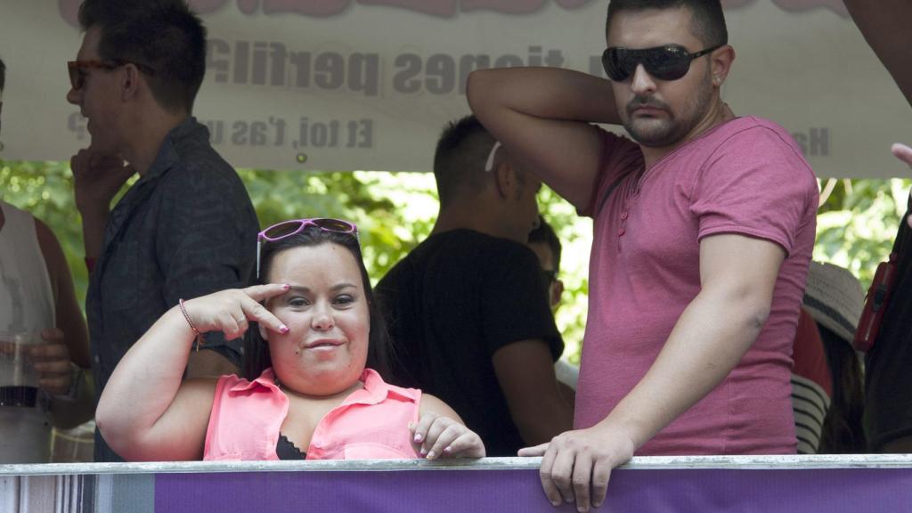 La exconcursante y su pareja Borja.