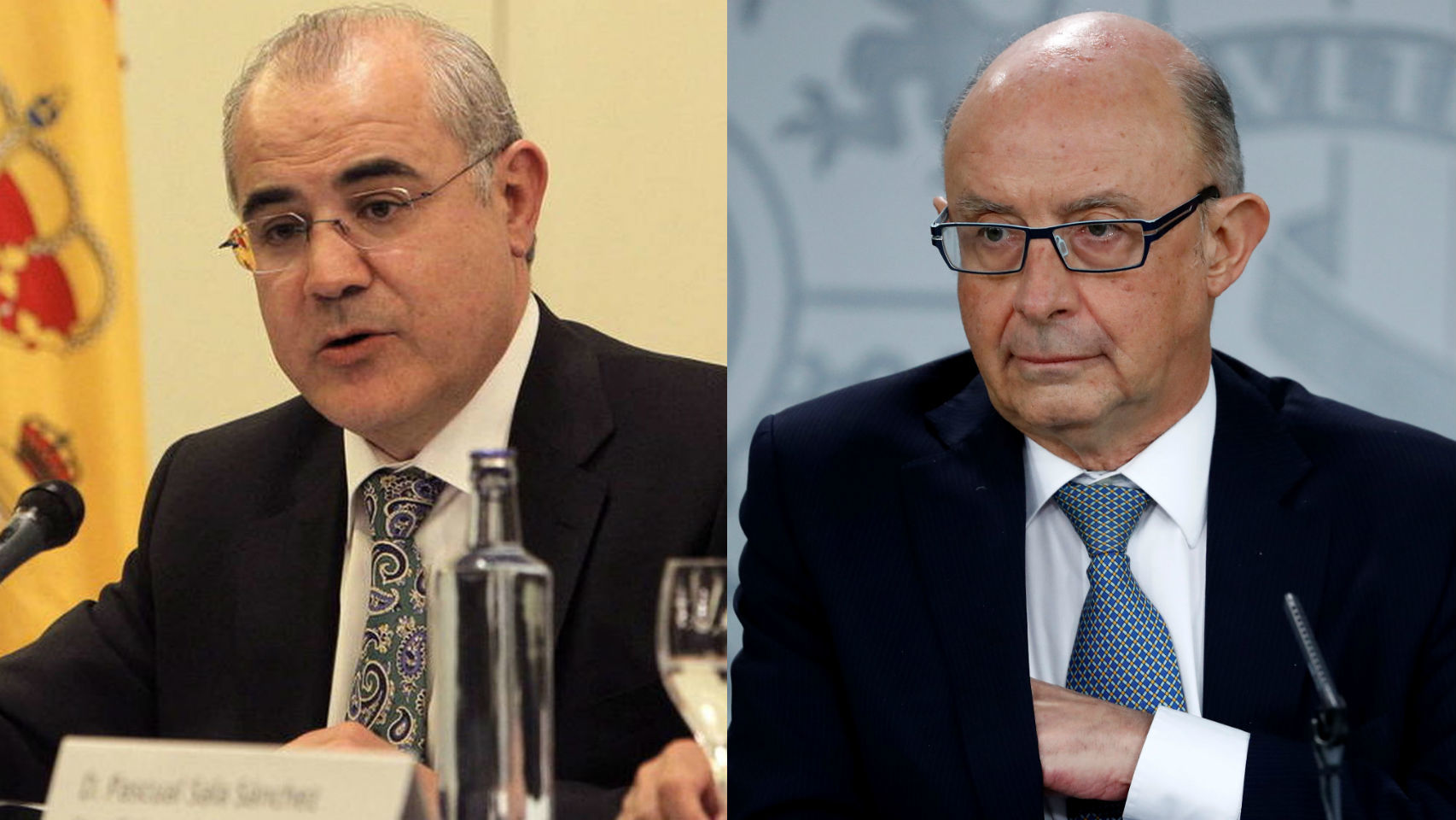 A la izquierda, el juez Pablo Llarena. A la derecha, Cristóbal Montoro.