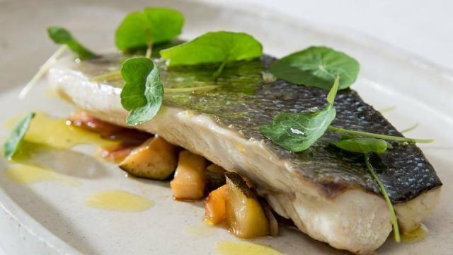 Lubina confitada de Las Tortillas de Gabino