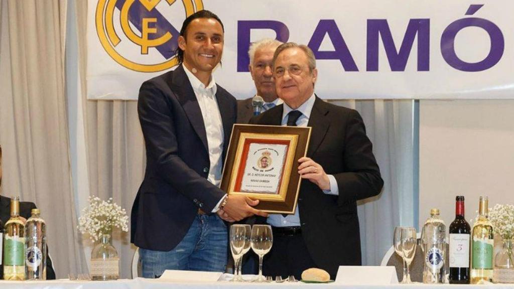 Keylor Navas y Florentino Pérez