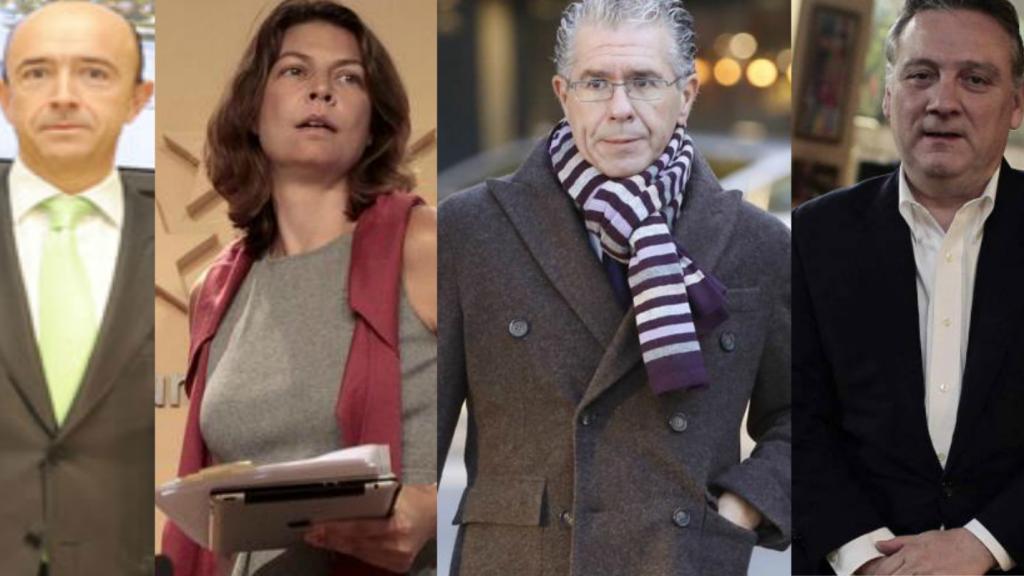 Los exconsejeros madrileños Manuel Lamela, Lucía Figar, Francisco Granados y Alfredo Prada.