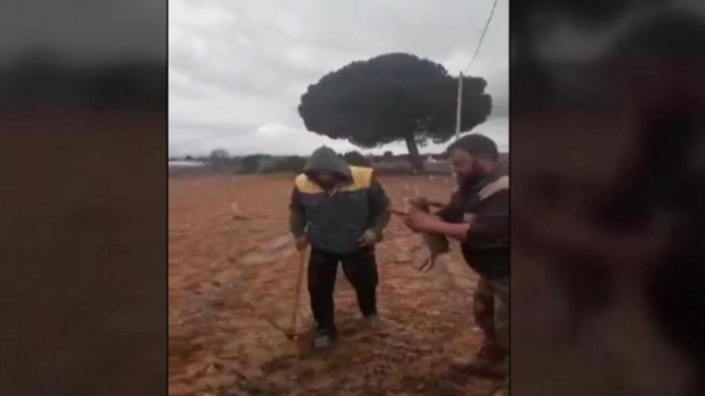 Agricultores se graban mientras siembran conejos muertos