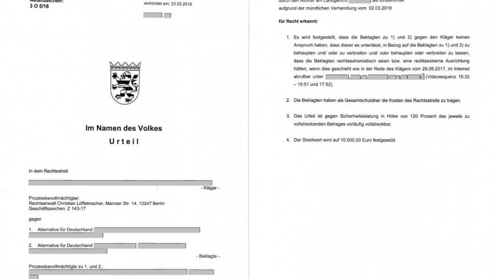 Sentencia en la que se desestimaban las reclamaciones de AfD