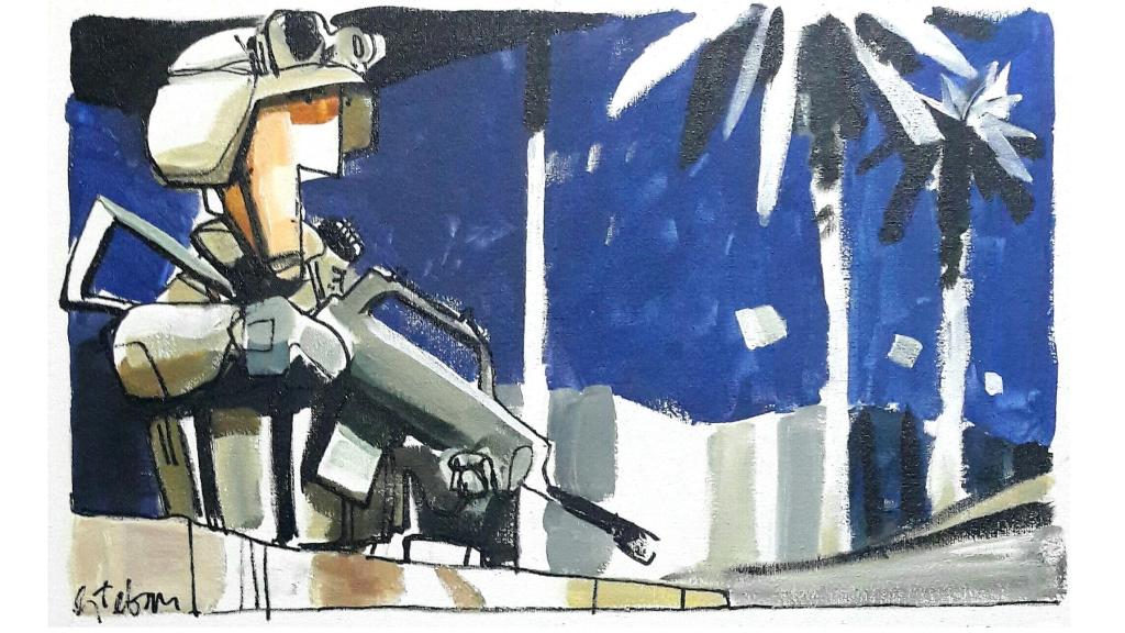 El soldado Trejo permanecía en la garita del cuartel de Diwaniyah.