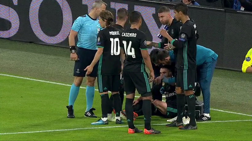 Carvajal atendido sobre el Allianz Arena