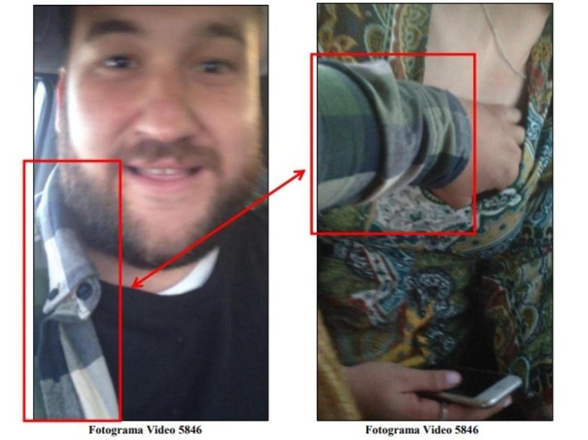 Fotograma del vídeo en el que José Ángel Prenda toca los pechos de la chica.