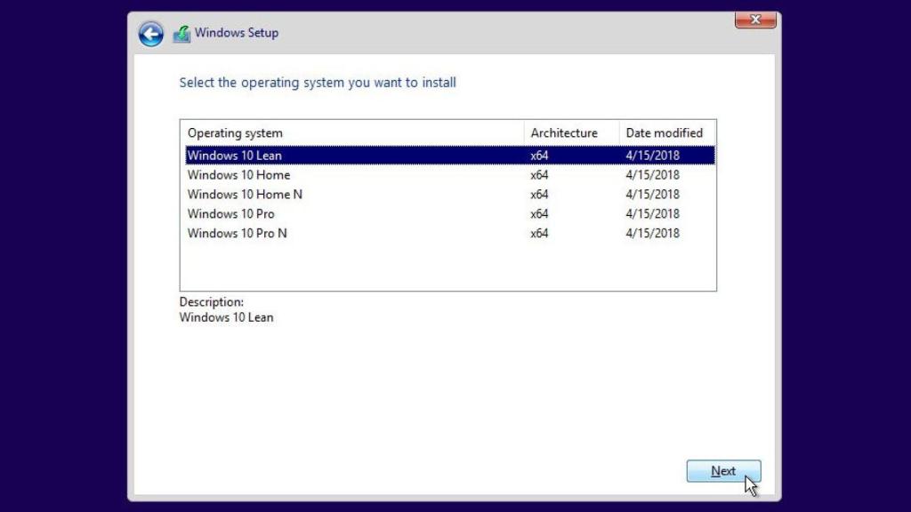 instalador windows 10 lean