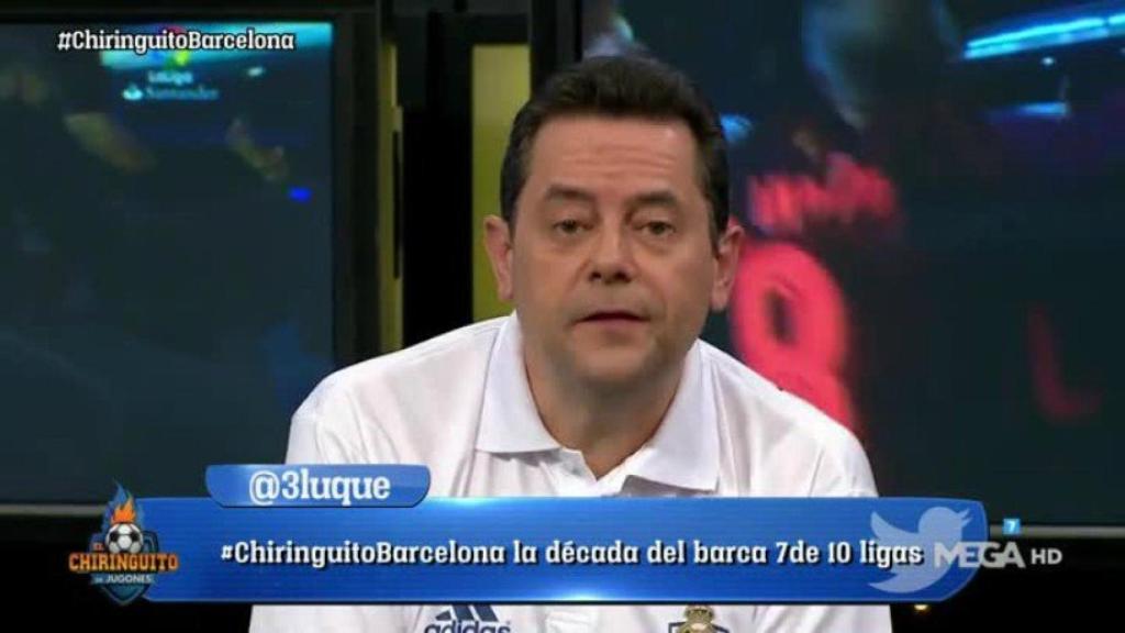 Tomás Roncero en El Chiringuito. Foto: Twitter (@elchiringuitotv)