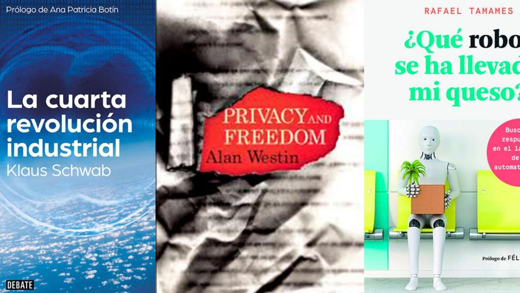 Tres de las portadas de los cinco libros que hemos seleccionado para nuestra biblioteca.