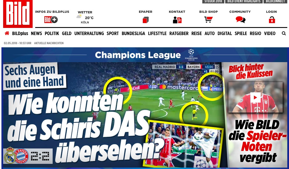 Bild estalla contra el arbitraje: ¿Cómo no pudieron ver eso?