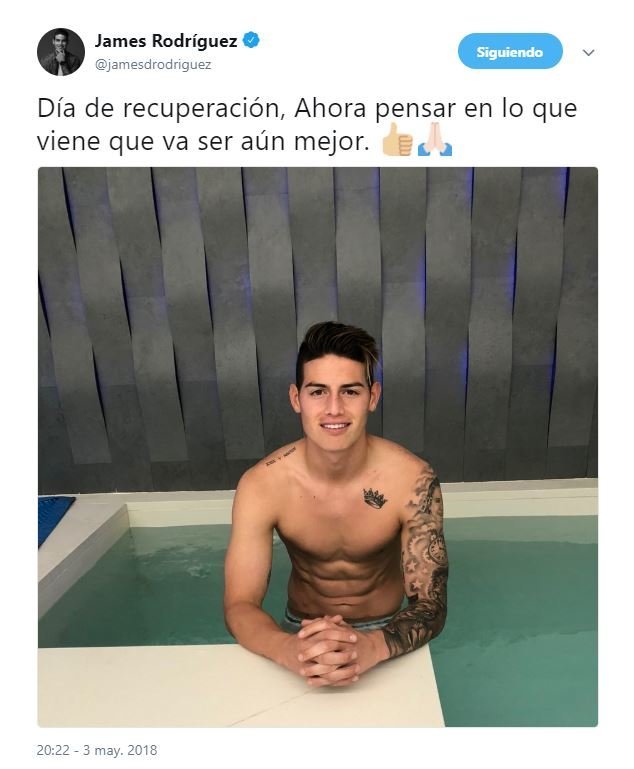 James publica un tuit pensando en su futuro.