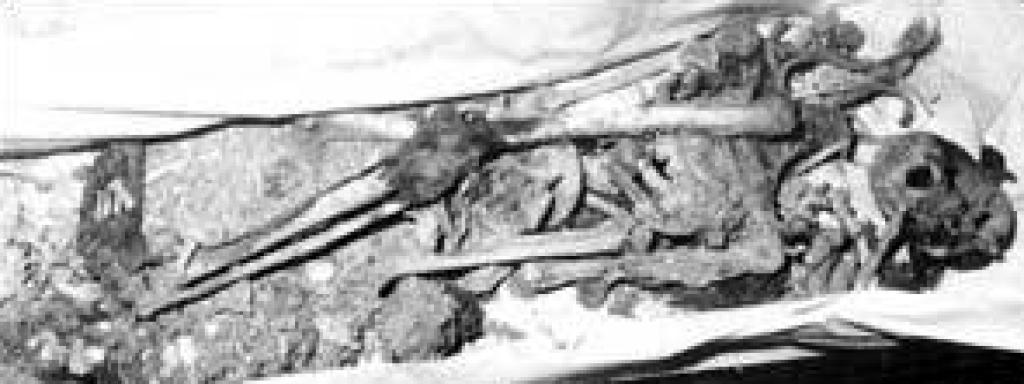 Restos de uno de los cuerpos de Lasa y Zabala.