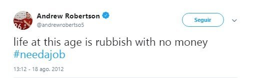 Robertson pasa de pedir trabajo a la final de la Champions en seis años