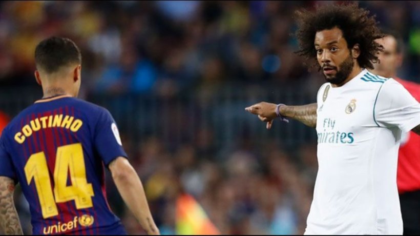Marcelo contra Coutinho en el Camp Nou