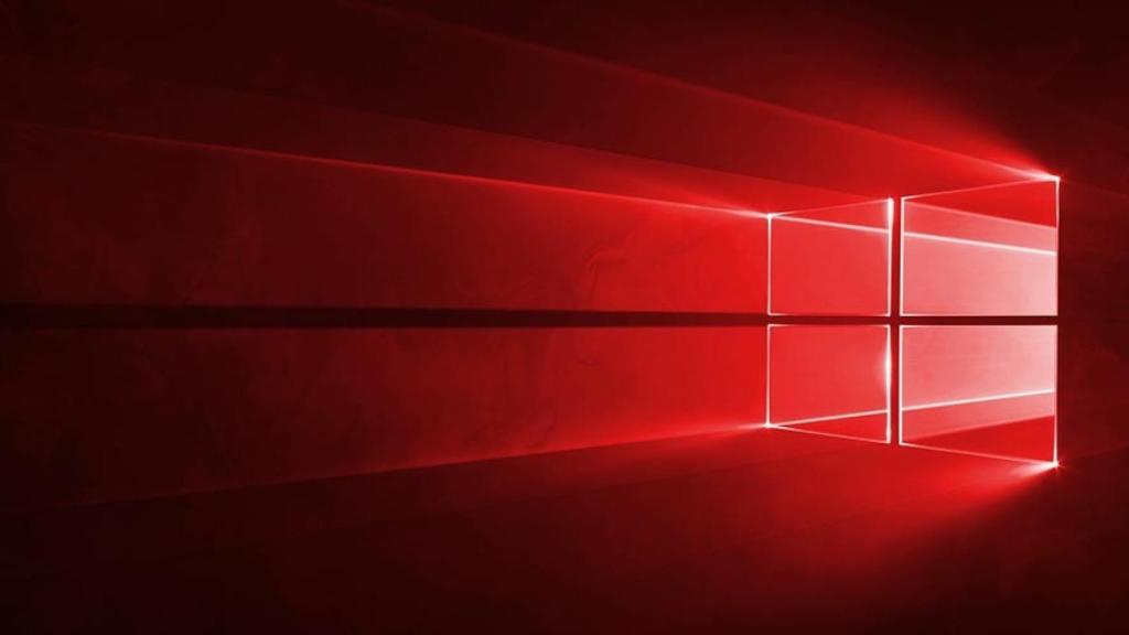 Windows 10 en rojo.